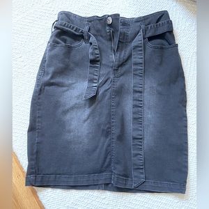 Black denim jean skirt